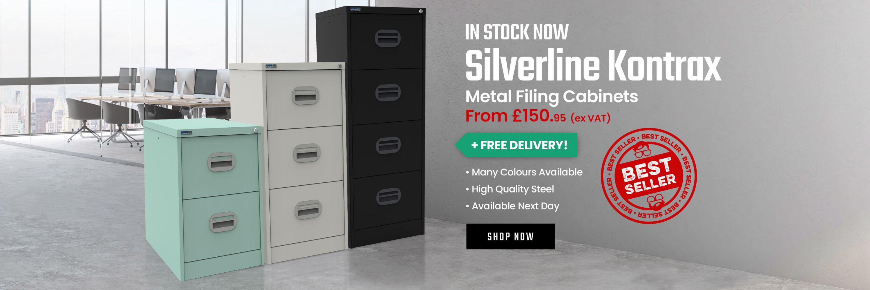 Silverline Kontrax Metal Filing Cabinets