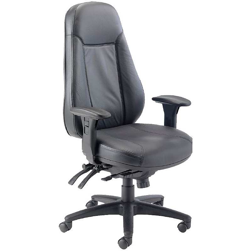 Cheetah Leather Faced 24 Hour Heavy Duty Posture Office Chair - Office Chairs