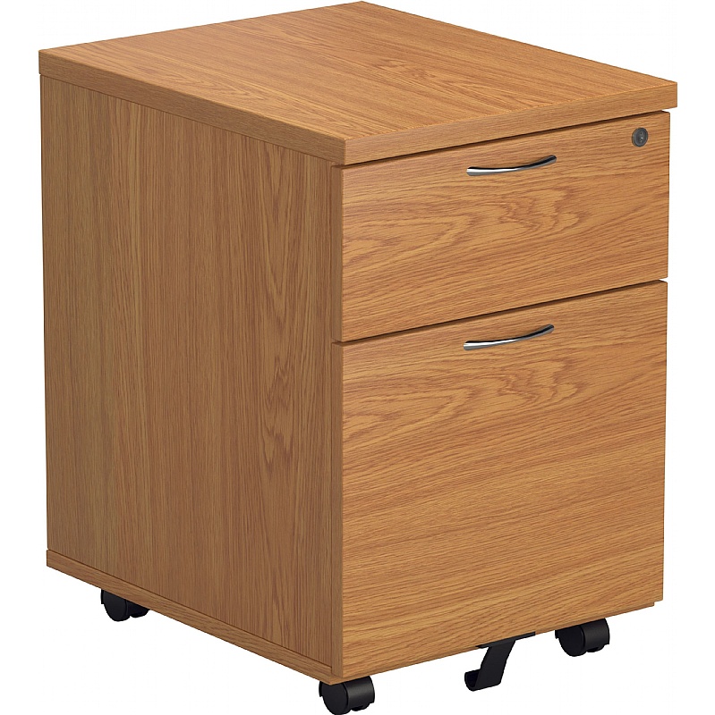 Office Essentials Wooden 2 Drawer Low Under Desk Mobile Pedestals from