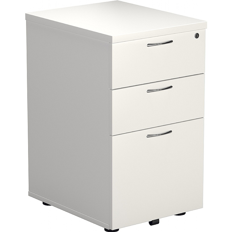 Office Essentials Wooden 3 Drawer Under Desk Static Pedestals - Office Storage