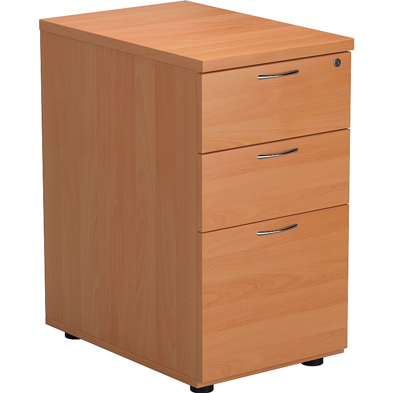 Office Essentials Wooden Desk High Pedestals - Office Storage