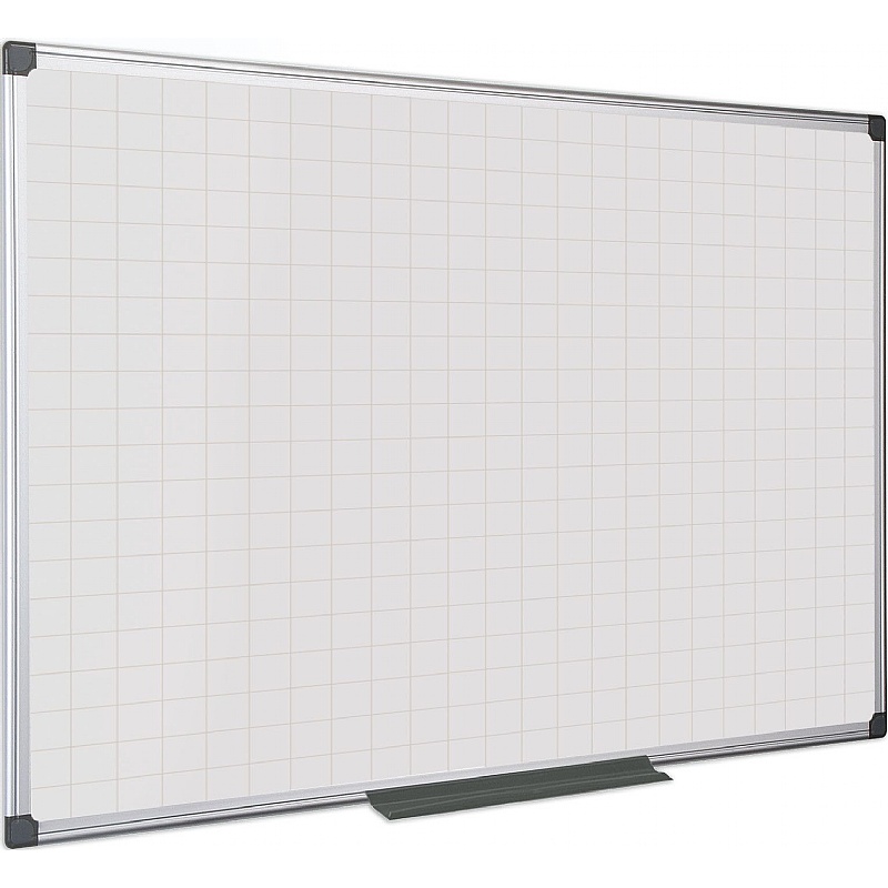 Bi Office Gridded Non-Magnetic Drywipe Whiteboards - Display Equipment