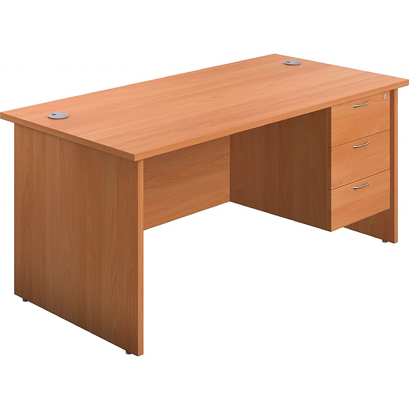 Ventura Rectangular Office Desks with Single Fixed Drawers from our