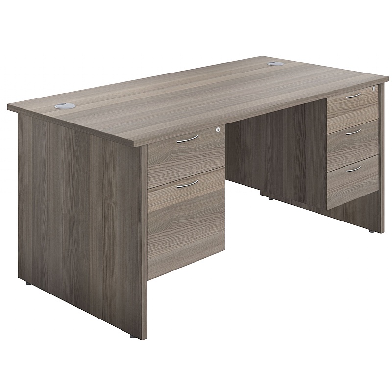 Ventura Rectangular Office Desks with Double Fixed