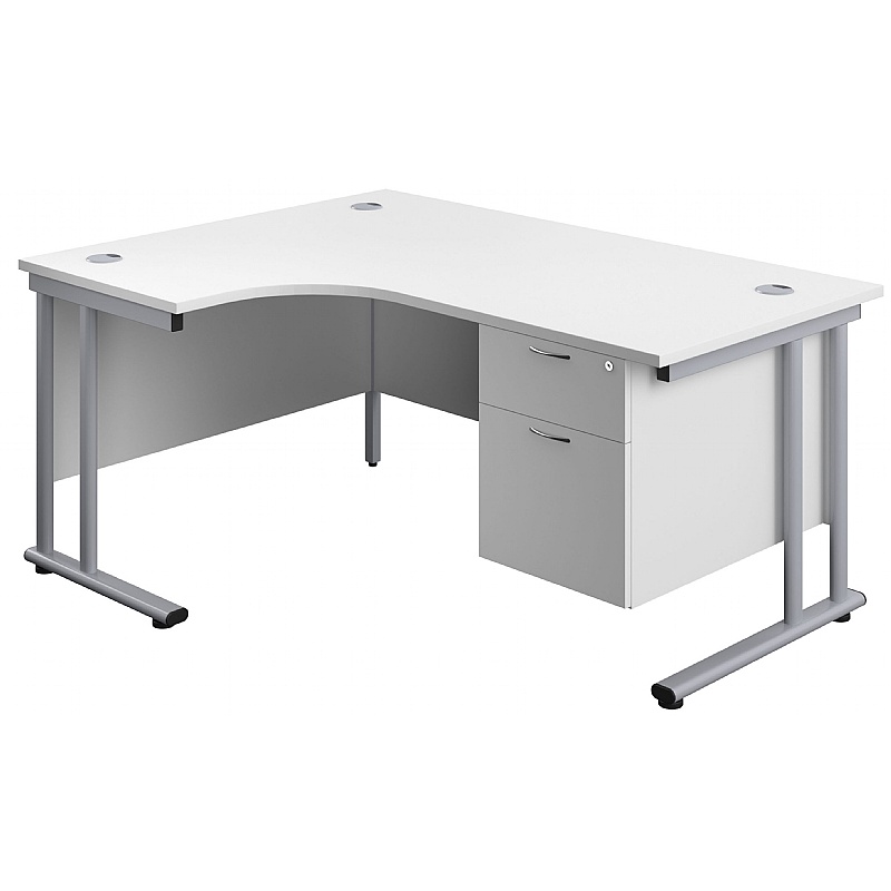 Interface Ergonomic Radial Office Desks with Fixed