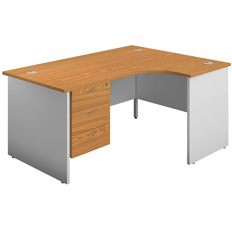 Panel Plus Ergonomic Radial Office Desks with Fixe