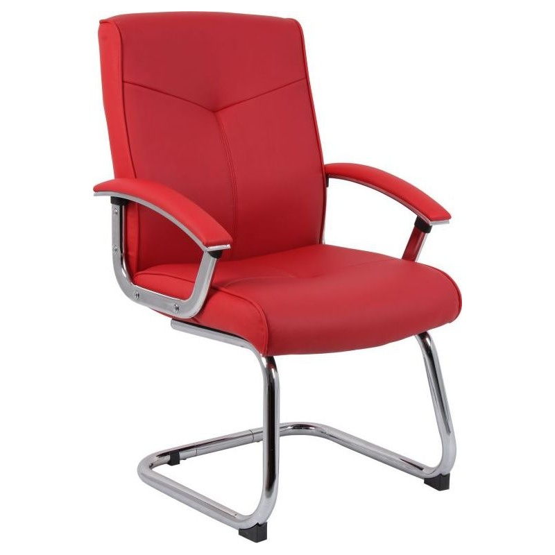 Hoxton Red Leather Faced Visitor Chair