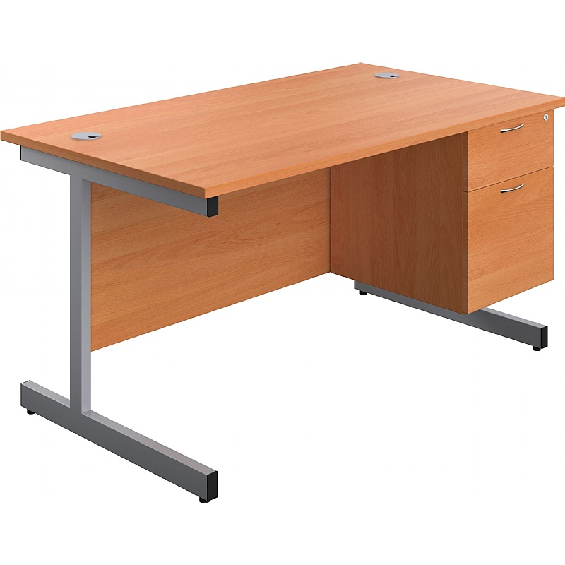 Ratio Rectangular Office Desks With Single Fixed D