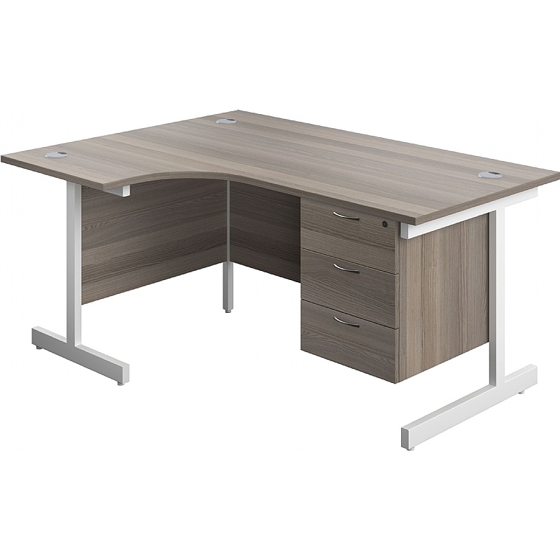 Ratio Ergonomic Radial Office Desks With Single Fixed Drawers from our