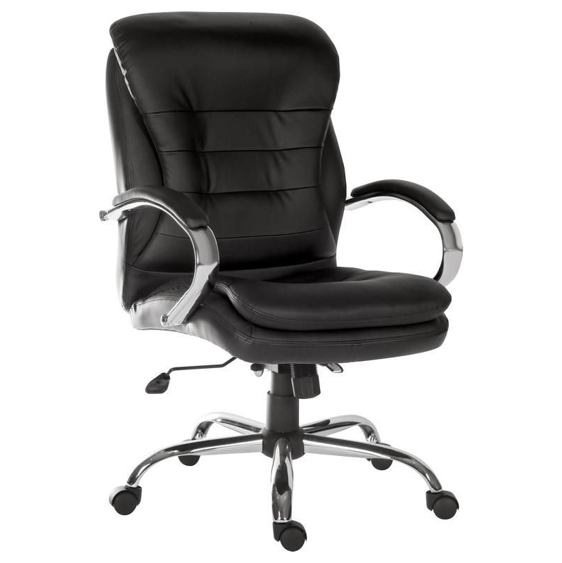 Goliath Light Executive Black Leather Faced Office Chair in Black