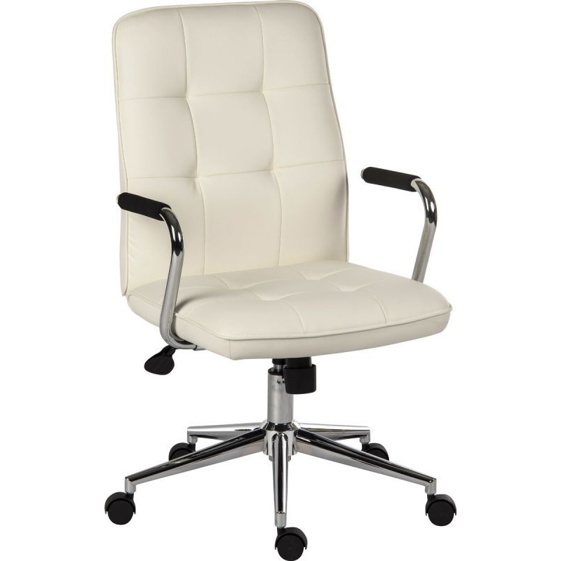 Piano White Executive Bonded Leather Office Chair
