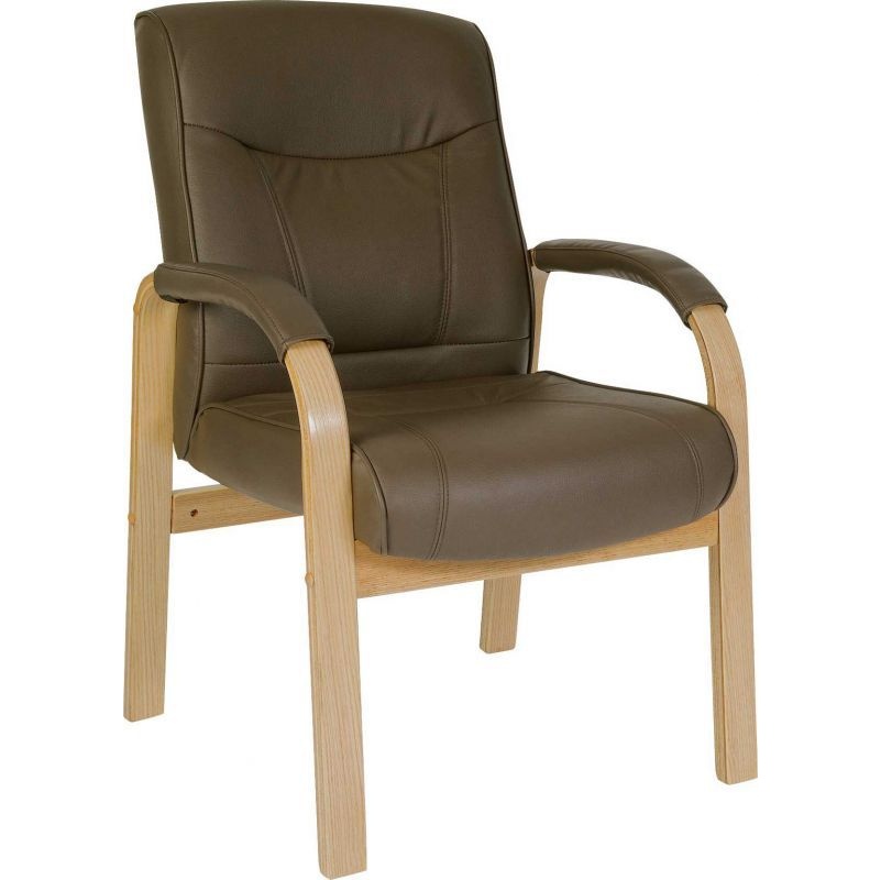 Richmond Brown Bonded Leather Visitor Chair - Office Chairs