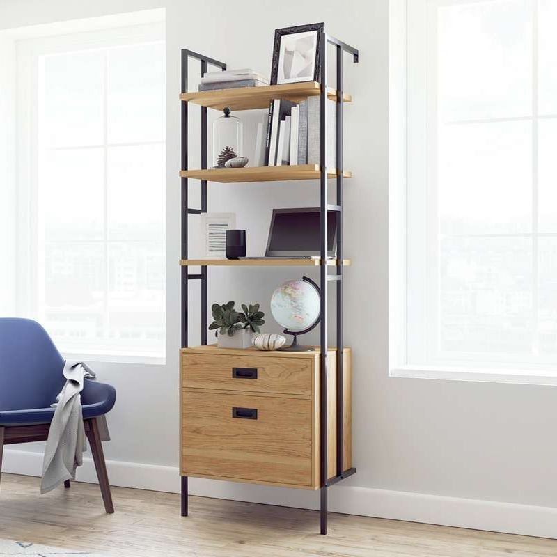 Hythe Wall Mounted Home Office Bookcase with Drawers - Office Storage