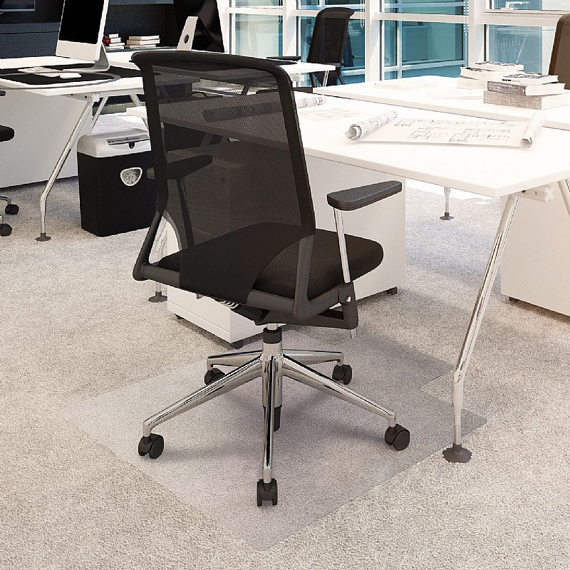 Cleartex Advantagemat Rectangular PVC Chair Mat with Lip for Low Pile Carpets - Office Accessories