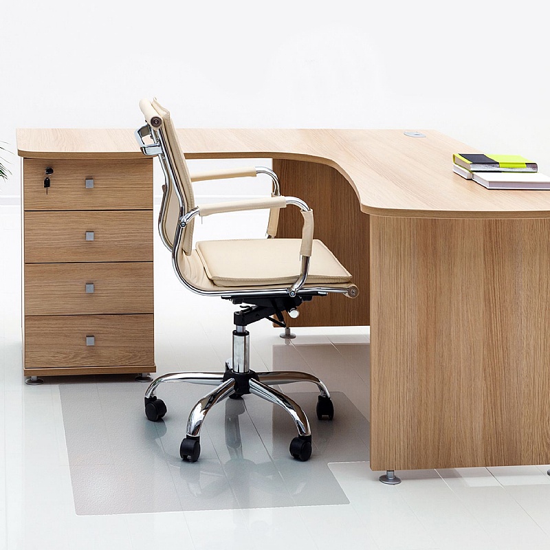 Cleartex Advantagemat Rectangular PVC Lip Chair Mat with Lip for Hard Floors - Office Accessories