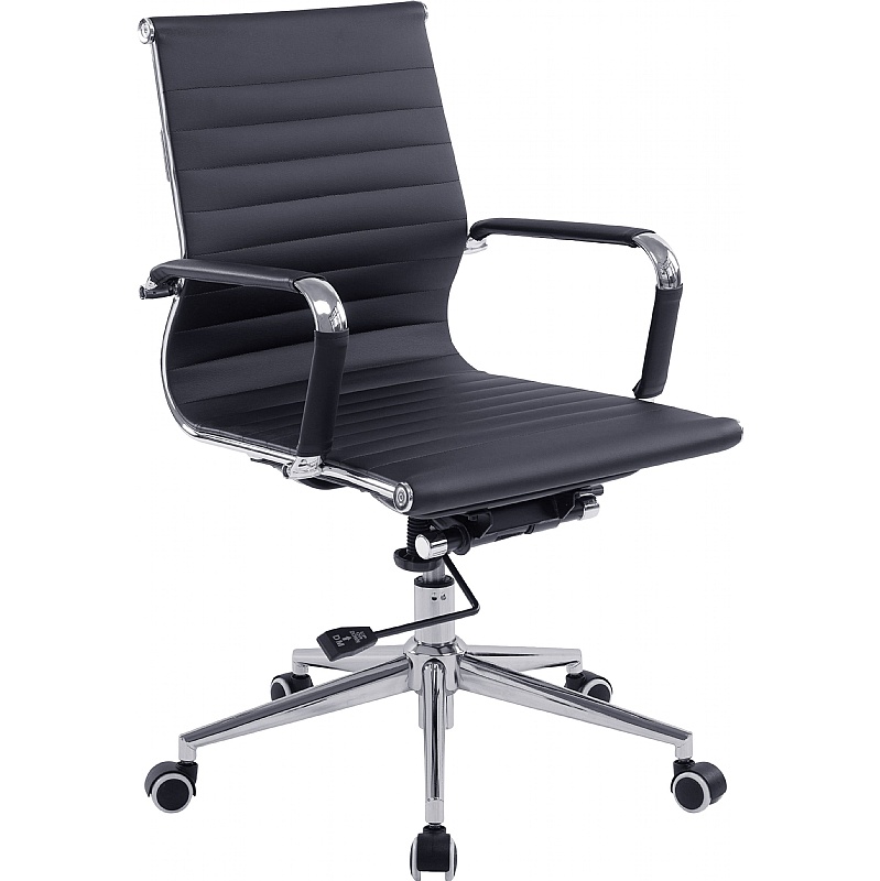 Aura Contemporary Medium Back Bonded Leather Executive Office Chairs