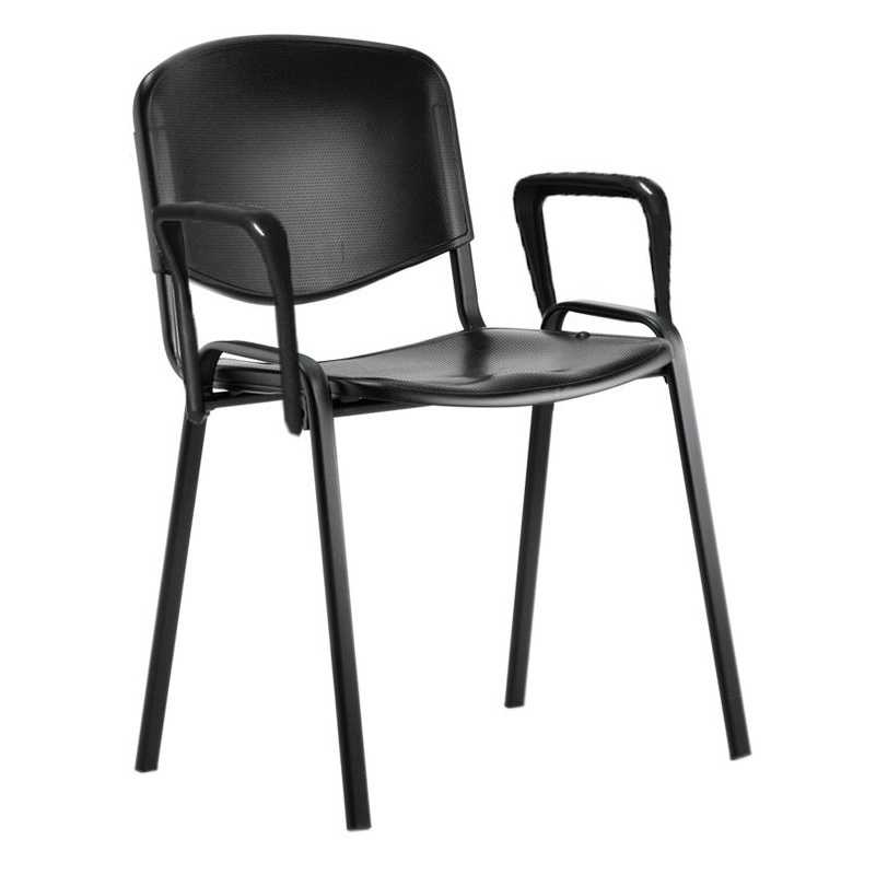Iso Black Frame Poly Conference Chair With Arms