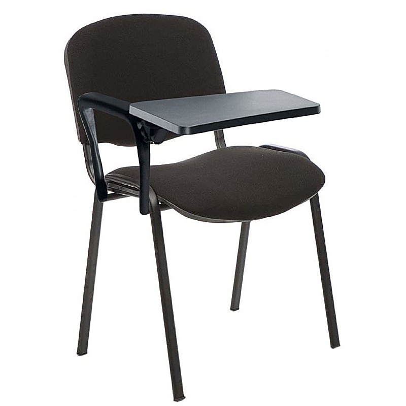 Iso Black Frame Conference Chair With Writing Tabl