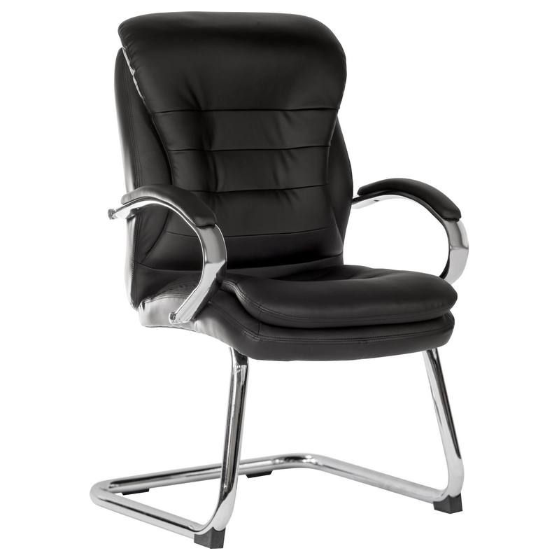 Goliath Light Leather Faced Visitor Chair - Office Chairs
