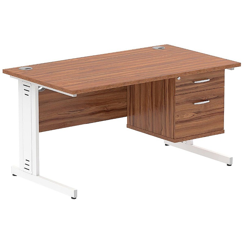 Syndicat Rectangular Office Desk With Single Fixed