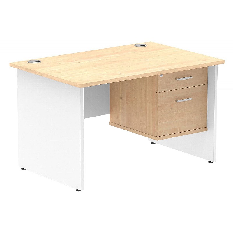 Contra Panel End Rectangular Desk With Single Fixe