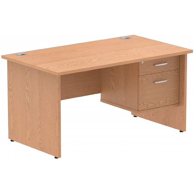 Impulse Panel End Rectangular Office Desk With Sin