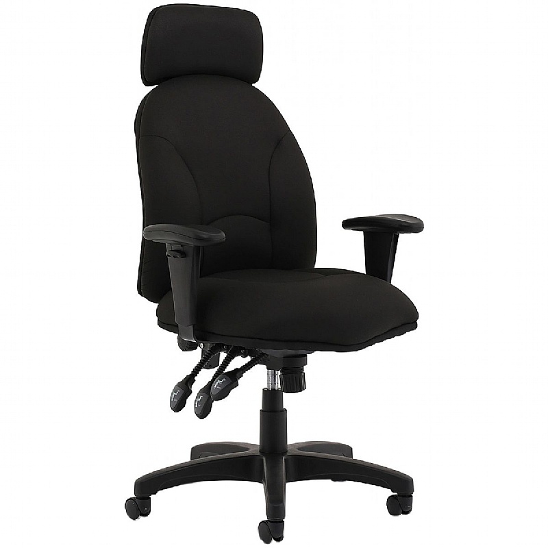 Jet Black Fabric Executive Office Chair