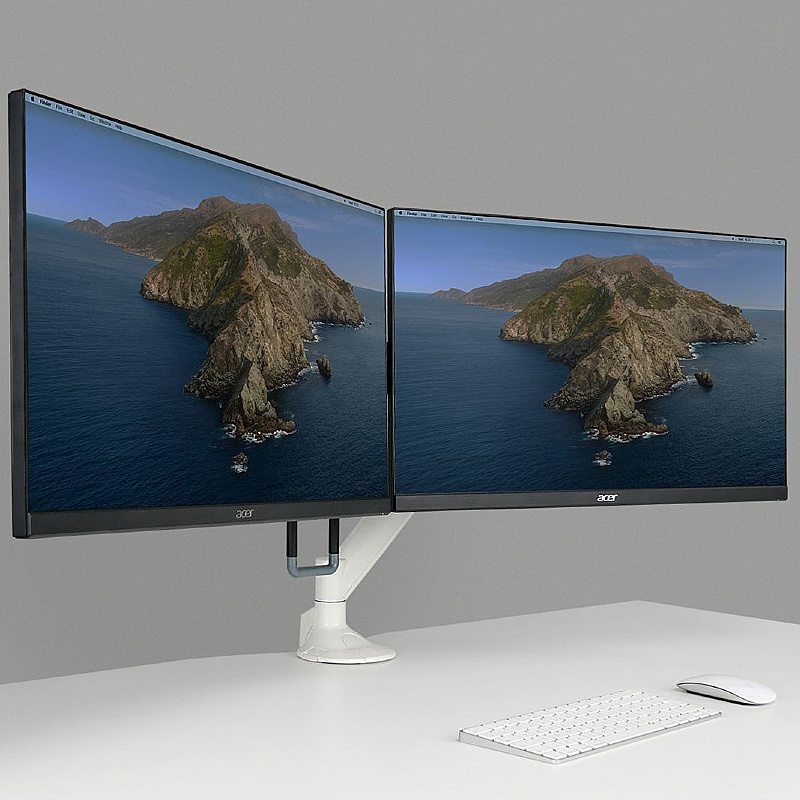 Levo Gas Lift Dual Monitor Arm - Office Accessories