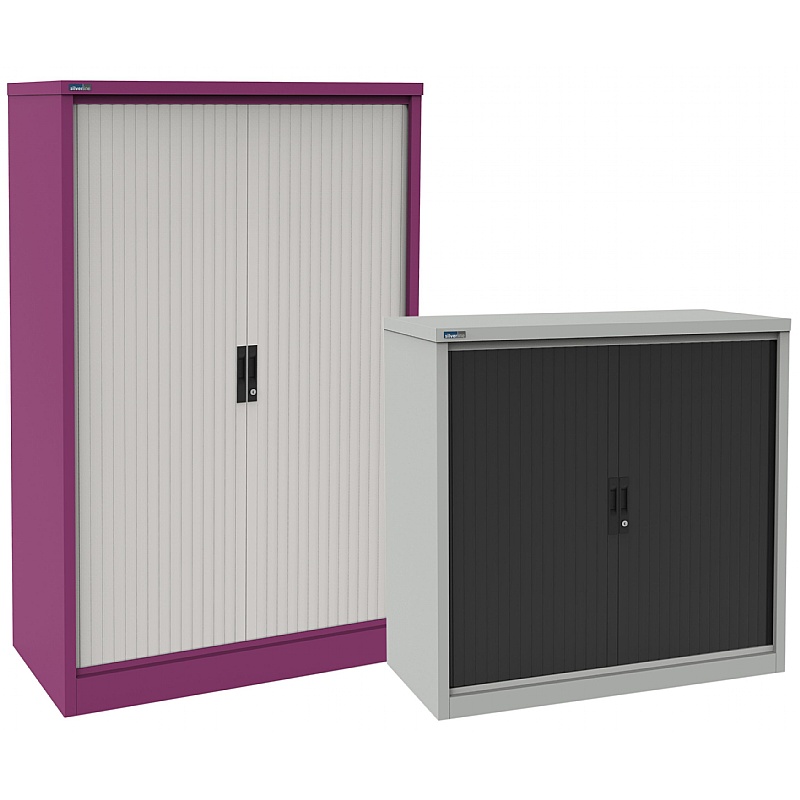 Silverline Kontrax Two Tone Tambour Cupboards