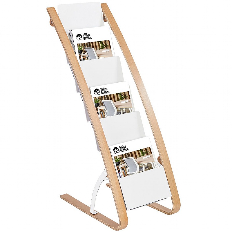 Woody 6 Compartment Leaflet / Brochure Dispenser - Display Equipment