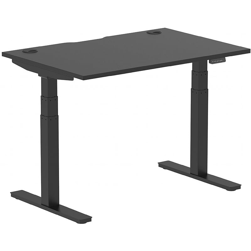 Ebony Black Electric Height Adjustable Office Desks - Office Desks