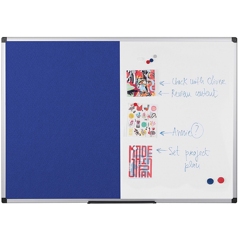 Bi Office Magnetic Combination Board Blue