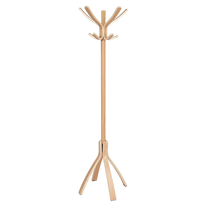 Cafe Light Wood Office Coat Stand - Office Accessories