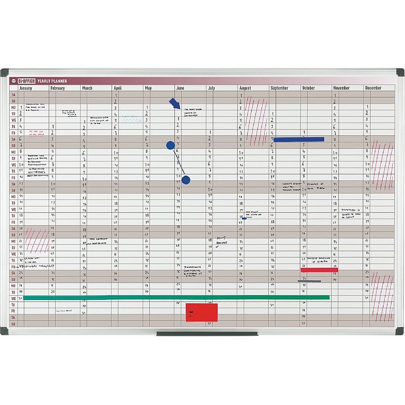 Bi Office Magnetic 52 Week Annual Planner - Display Equipment