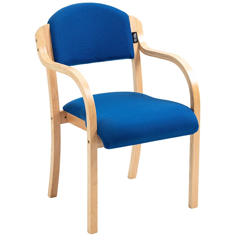 Guest Wooden Frame Stacking Office Armchairs