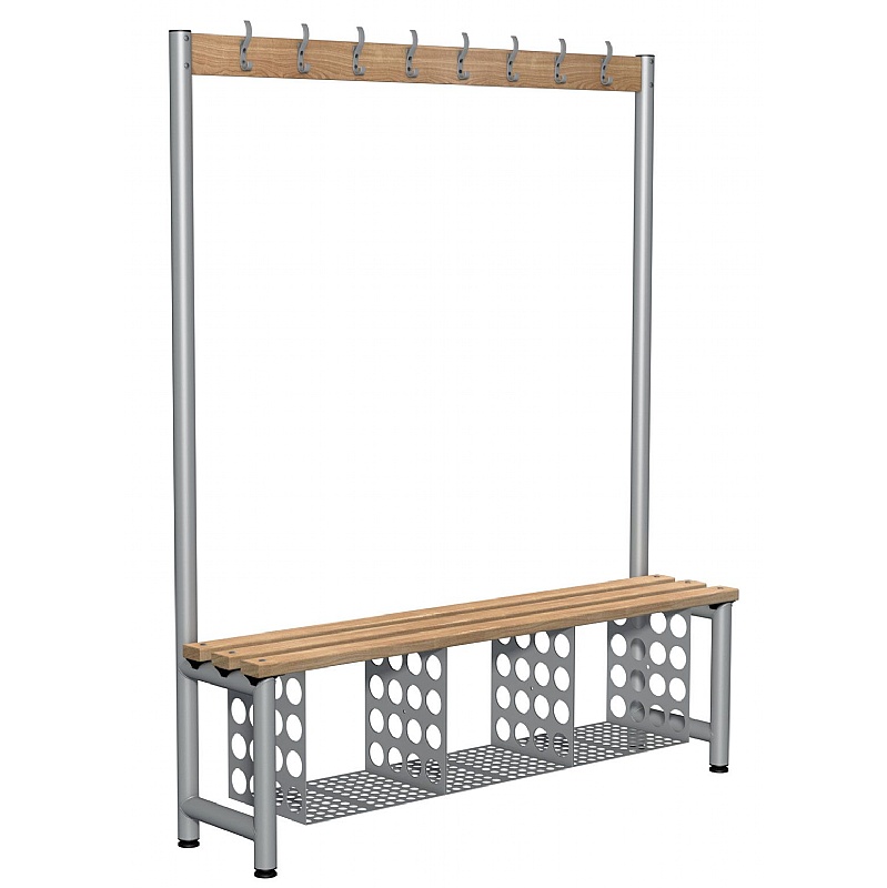 Premium Wooden Slat Cloakroom Benches - School Furniture