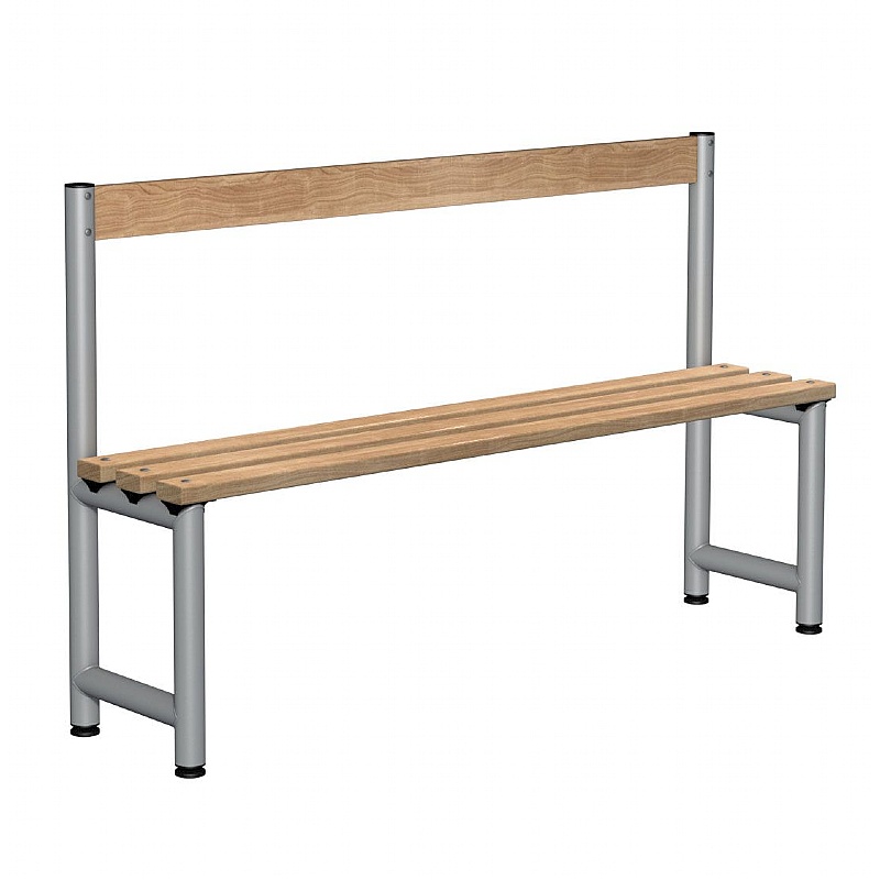 Single Wooden Slat Cloakroom Bench Seats - School Furniture