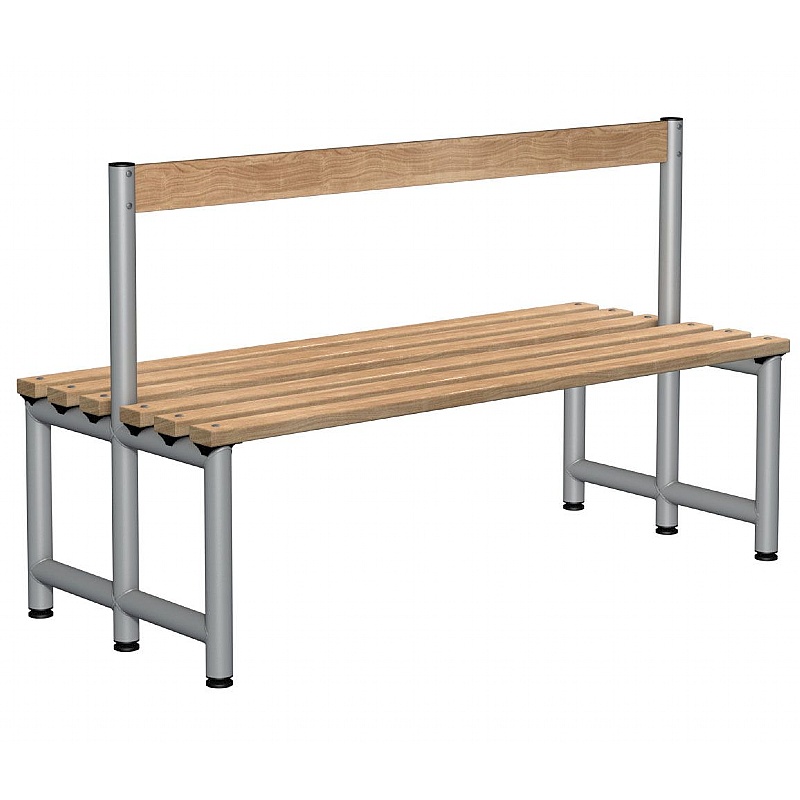 Double Wooden Slat Cloakroom Bench Seats - School Furniture