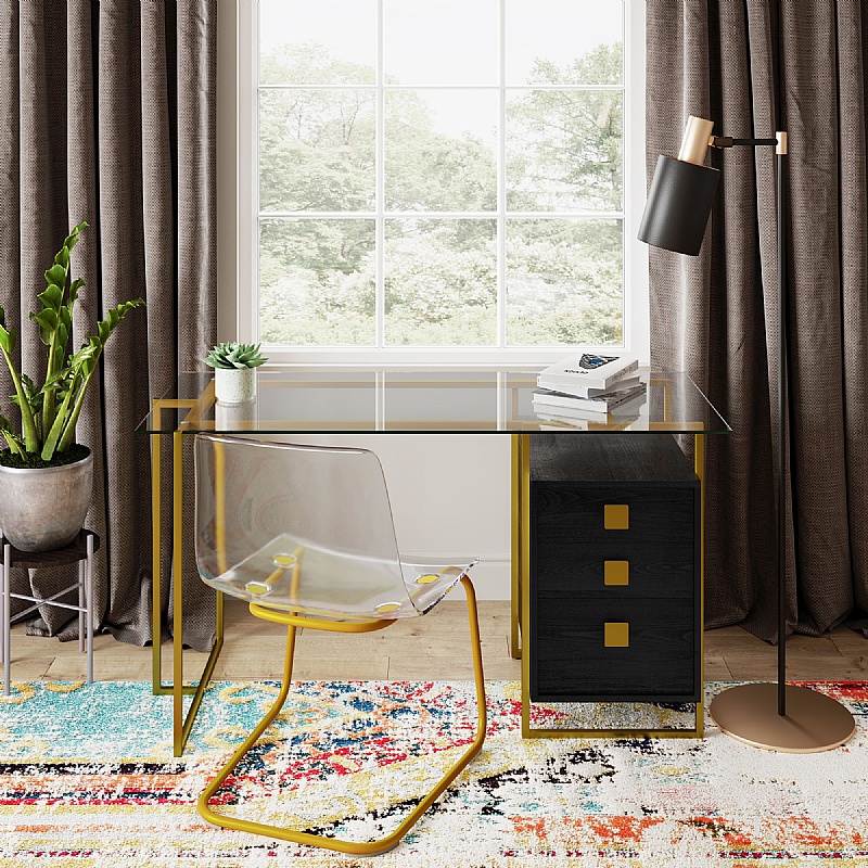 Atherton Glass Home Office Desk from our Home Computer Desks range.