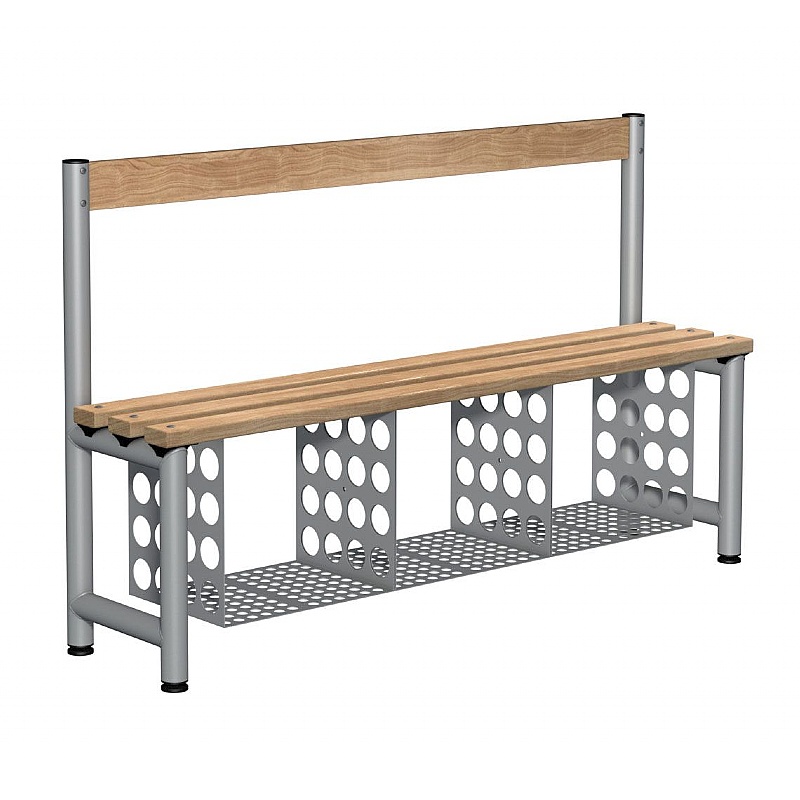 Premium Wooden Slat Single Cloakroom Bench Seats - School Furniture