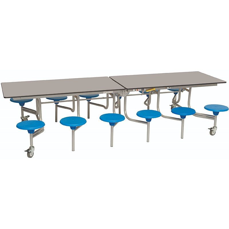 12 Seat Rectangular Mobile Folding School Dining T