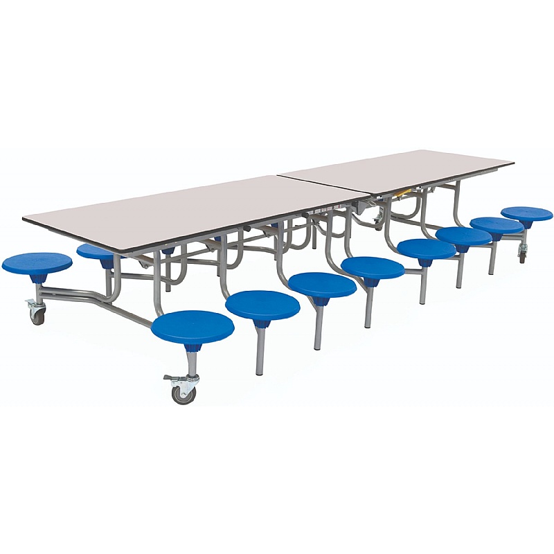 16 Seat Rectangular Mobile Folding School Dining T