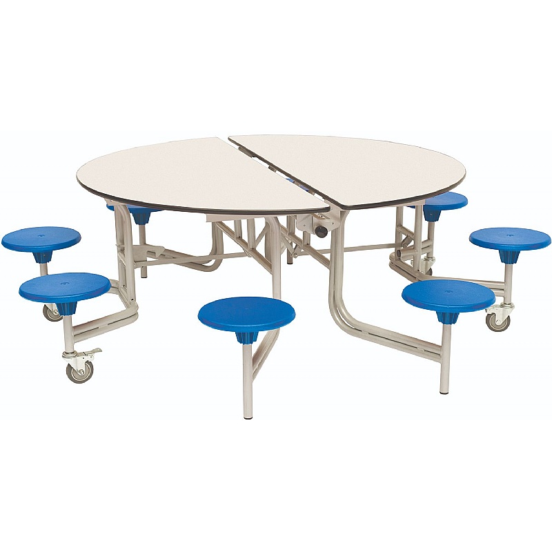 8 Seat Round Mobile Folding School Dining Tables from our School Tables