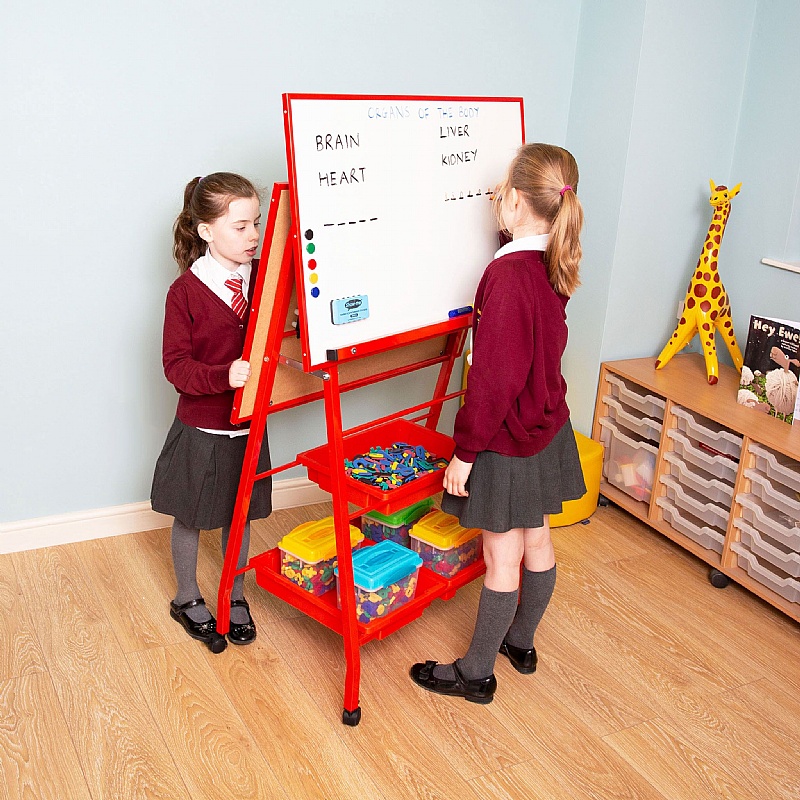 Double Landscape Classroom Whiteboard Easel from our Whiteboards range.