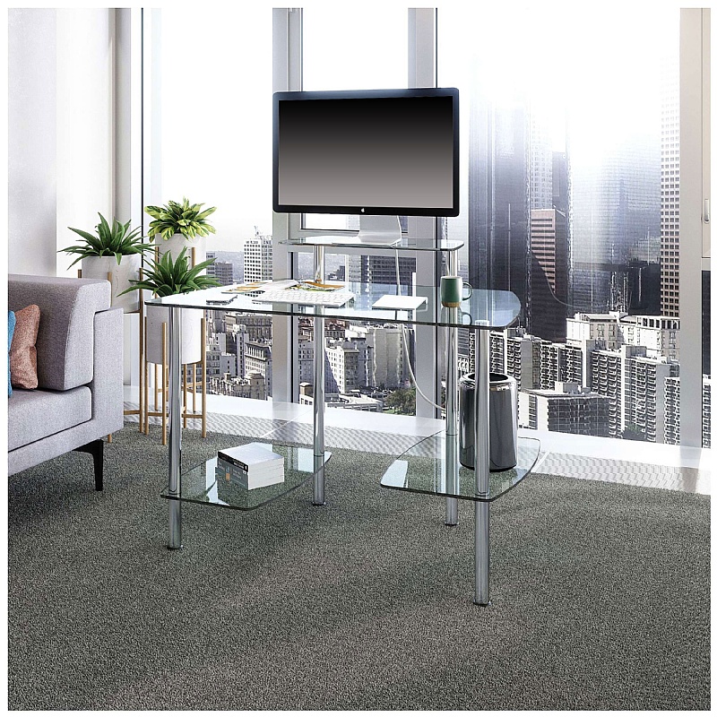 Glacier Glass Home Office Desk - Office Desks