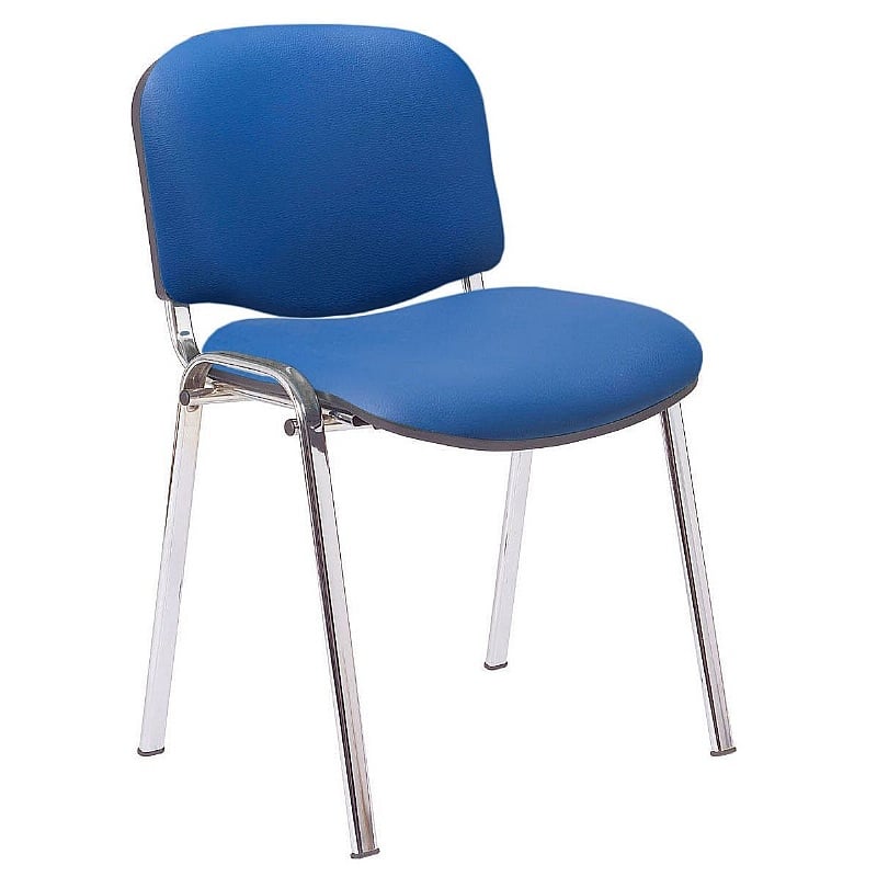 Ecton Chrome Frame Vinyl Stacking Conference Chairs - Office Chairs