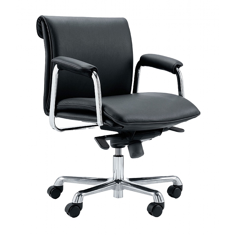 Boss Design Real Leather Delphi Low Back Office Chair - Office Chairs