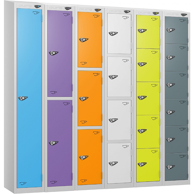 Pure Antibacterial Sloping Top Lockers with Hasp and Staple - Office Storage