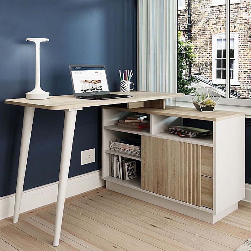 Bridge L-Shaped Home Office Corner Desk - Office Desks