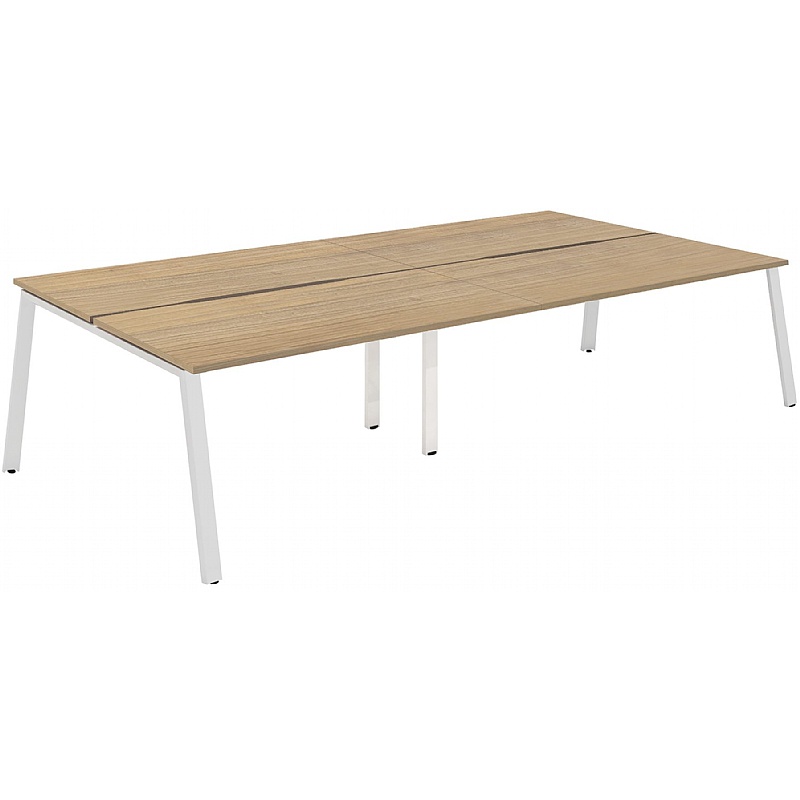 Apex 4 Person A-Frame Rectangular Back to Back Bench Desks - Office Desks